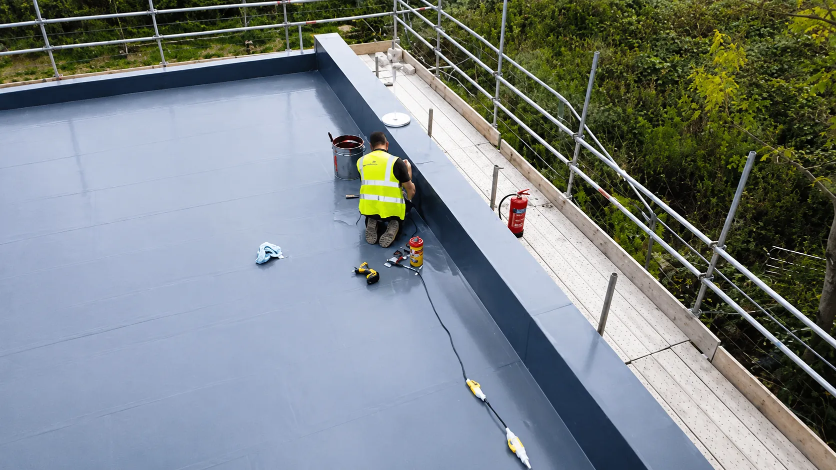 Finished flat roof covering on a Dorset home